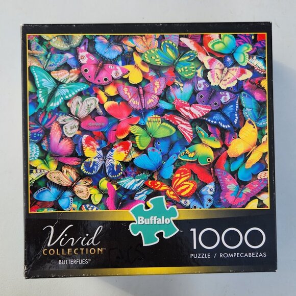Buffalo Games Vivid Collection Butterflies 1000 Piece Jigsaw Puzzle Butterfly Bl - Picture 1 of 3